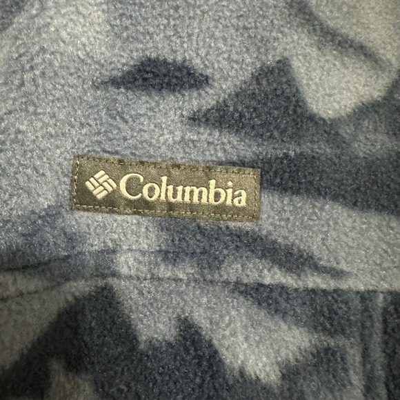 Columbia Kids Fleece Jacket Full Zip Blue Camo Mountains Size XL 18-20 Zip Up - Picture 4 of 7